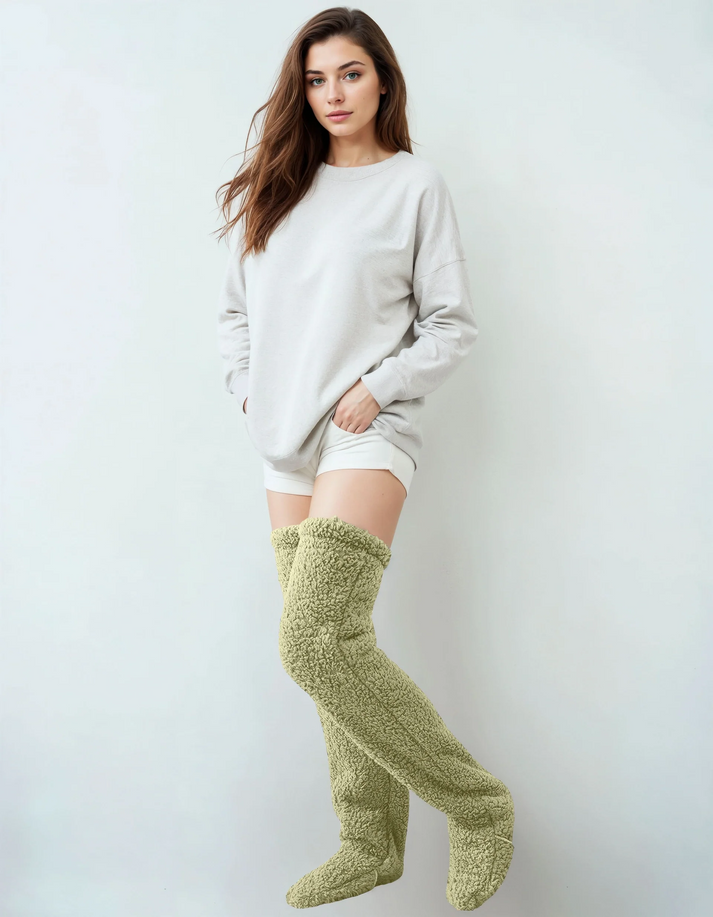 Chaussettes cocooning coloris vert