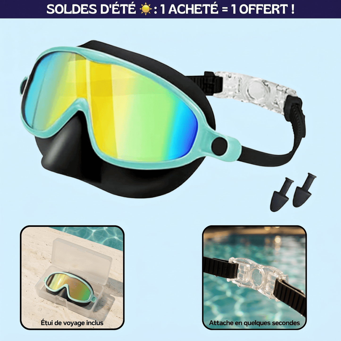 Lunettes de natation à clipser