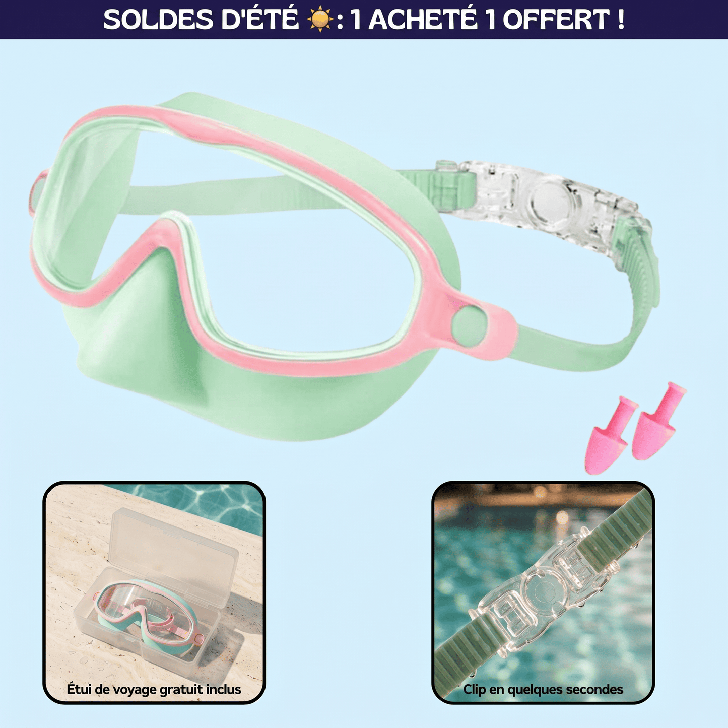 Lunettes de natation à clipser