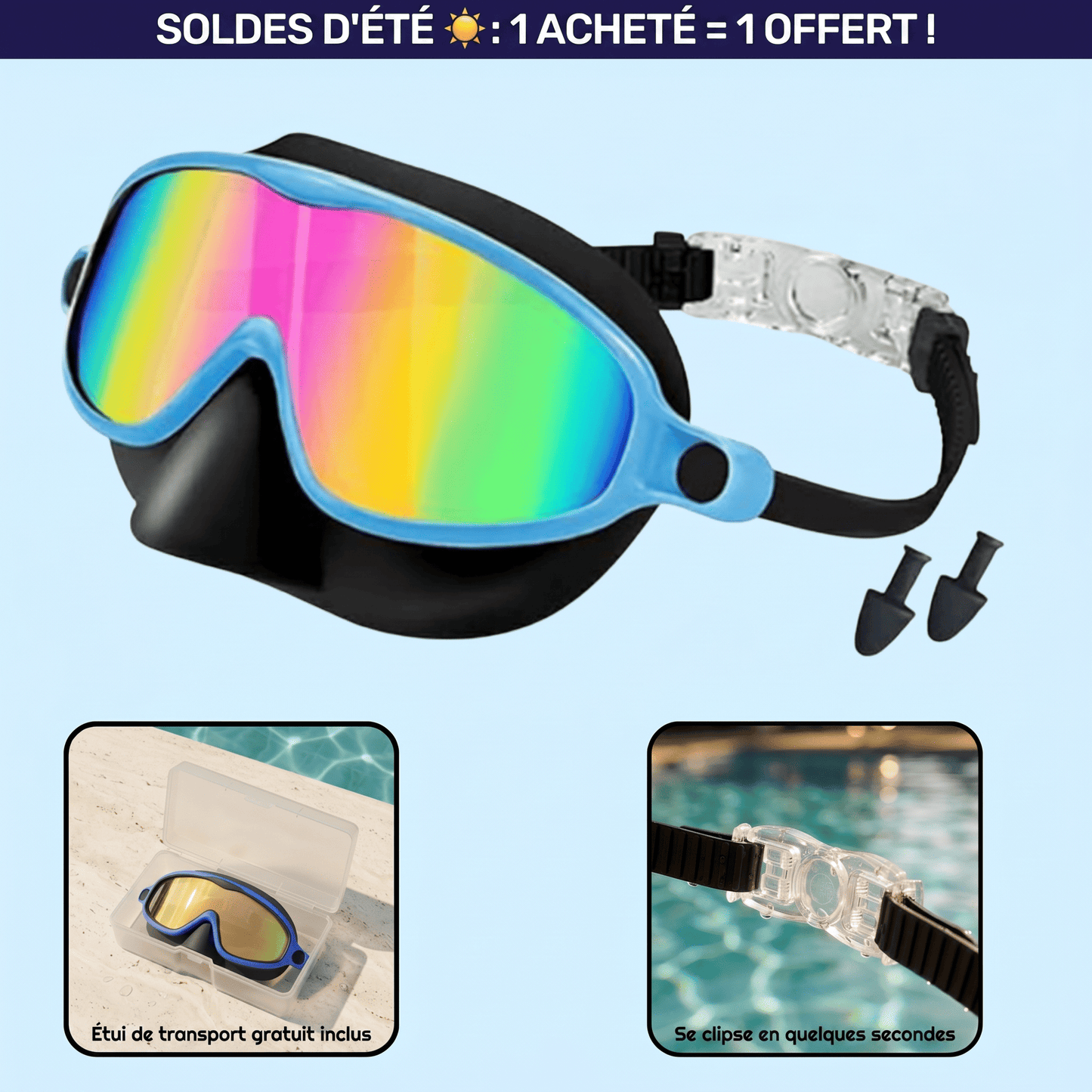 Lunettes de natation à clipser