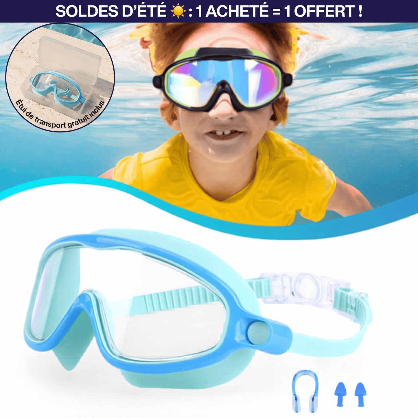 Lunettes de natation à clipser
