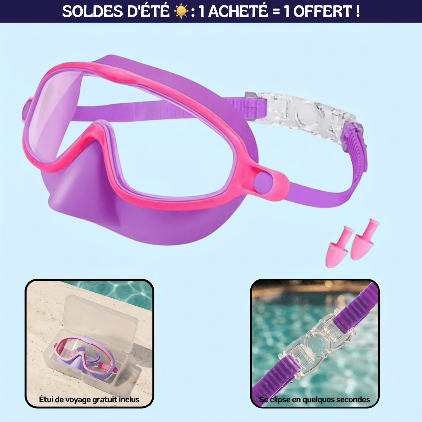 Lunettes de natation à clipser
