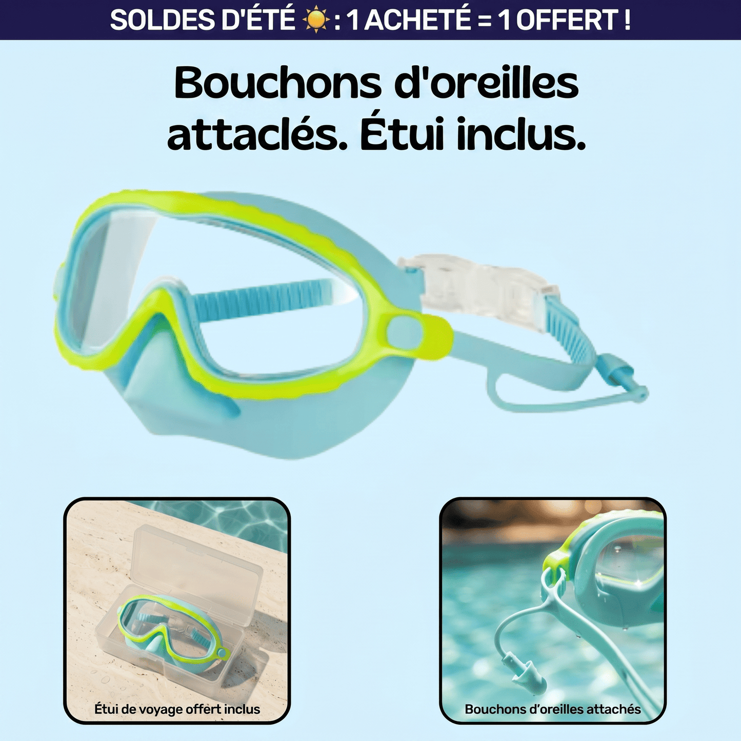 Lunettes de natation à clipser