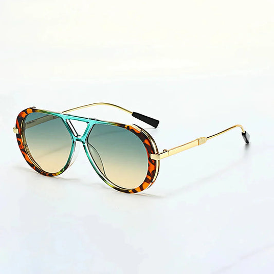 Lunettes de Soleil Aviateur Panthère - Turquoises