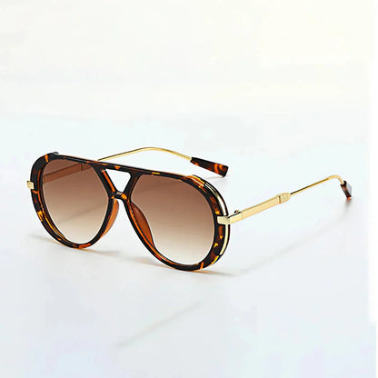 Lunettes de Soleil Aviateur Panthère - Marron