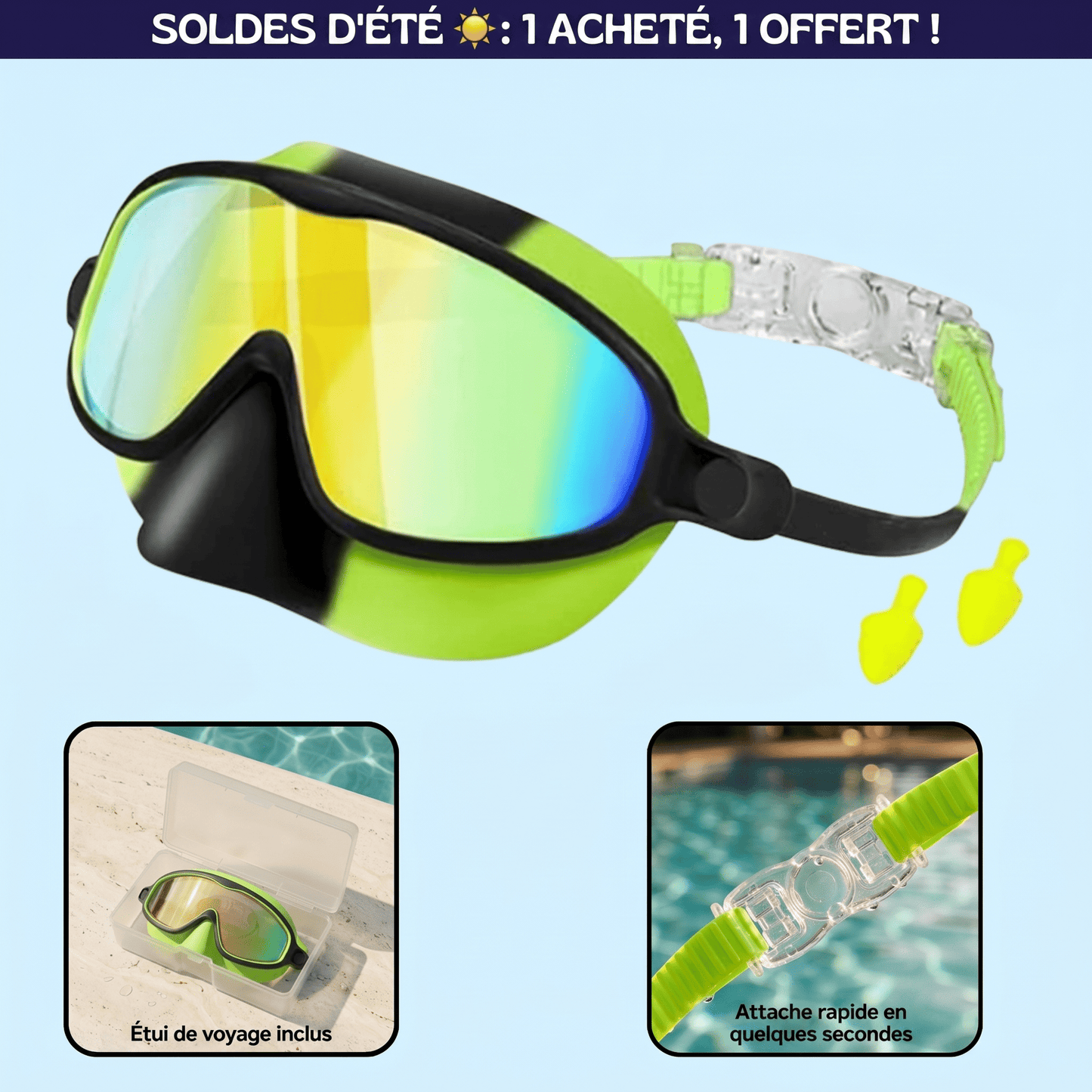 Lunettes de natation à clipser
