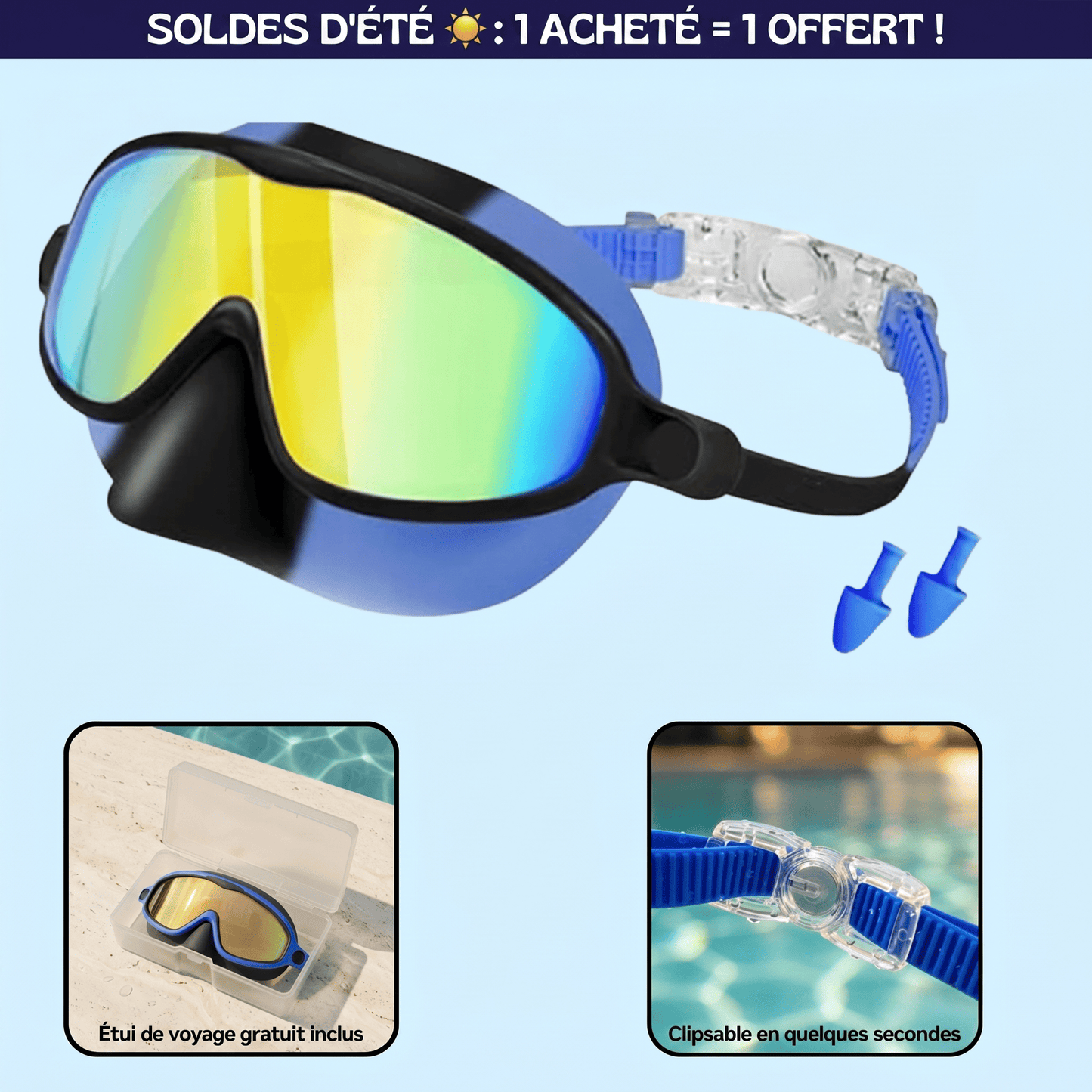 Lunettes de natation à clipser