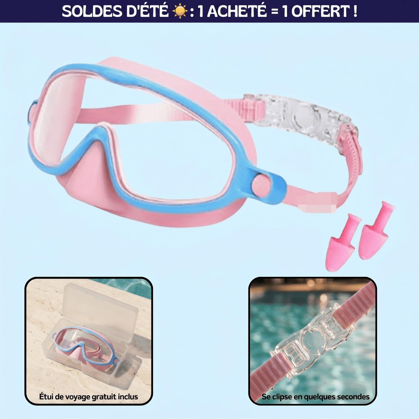 Lunettes de natation à clipser