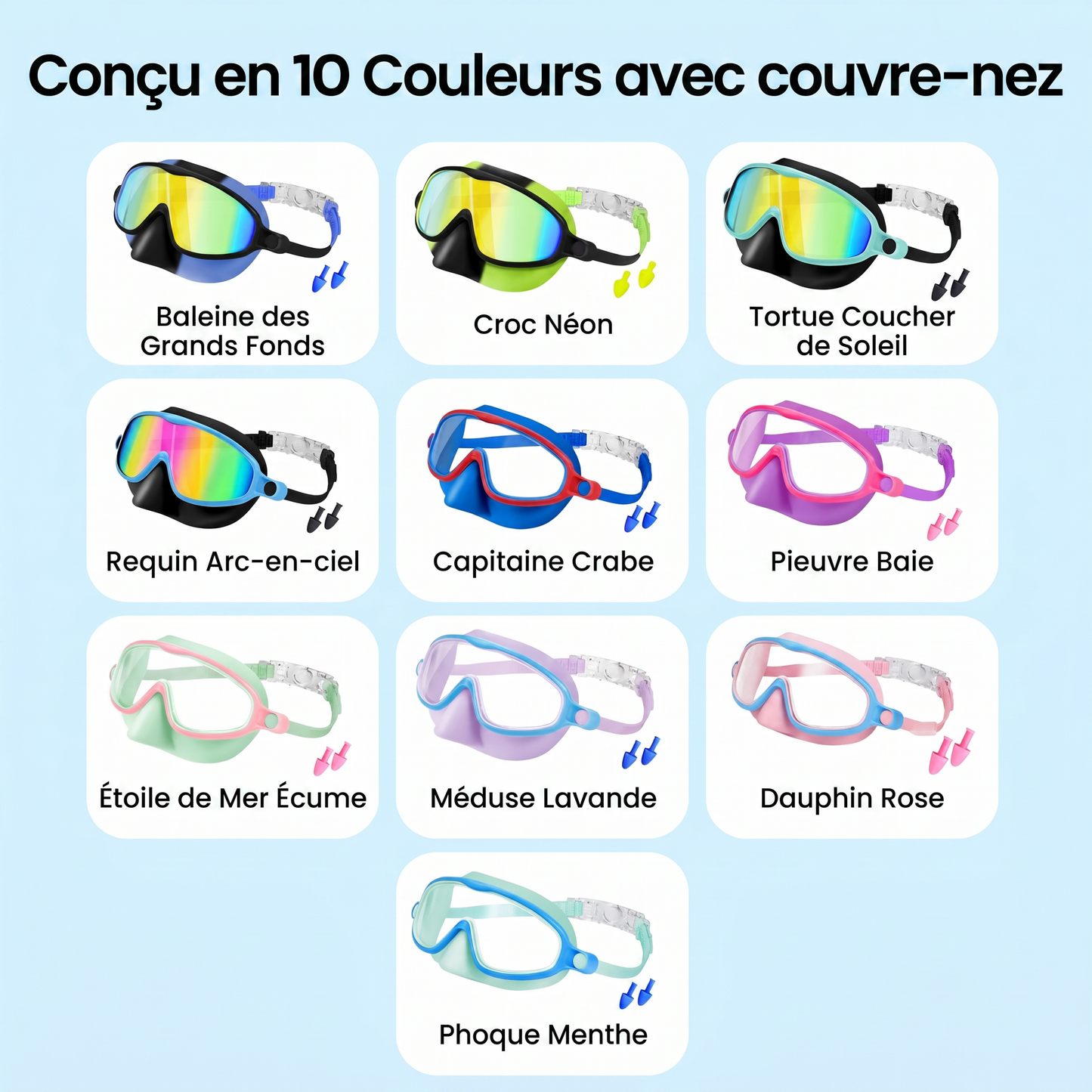Lunettes de natation à clipser