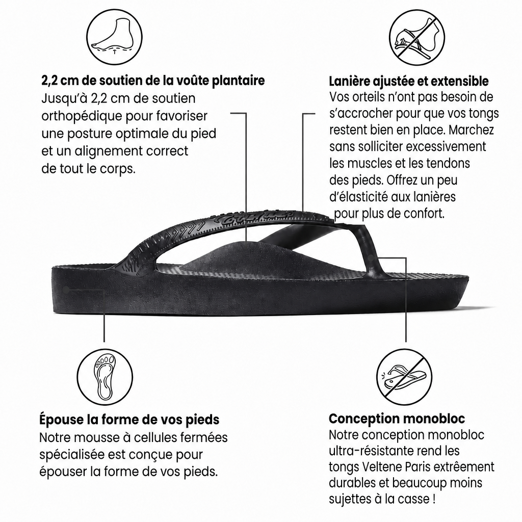 Veltene Paris - Tongs à soutien plantaire unisex