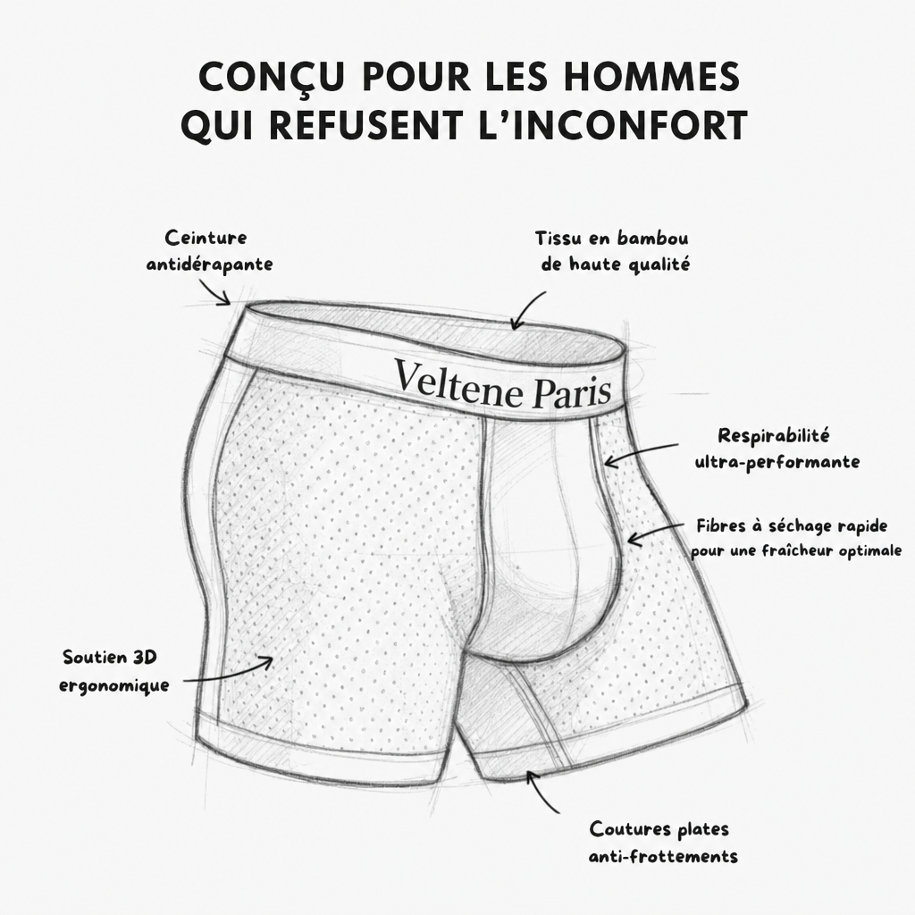 BOXERSHORTS EN FIBRE DE BAMBOU VELTENE PARIS – UN CONFORT RÉINVENTÉ TOUTE LA JOURNÉE
