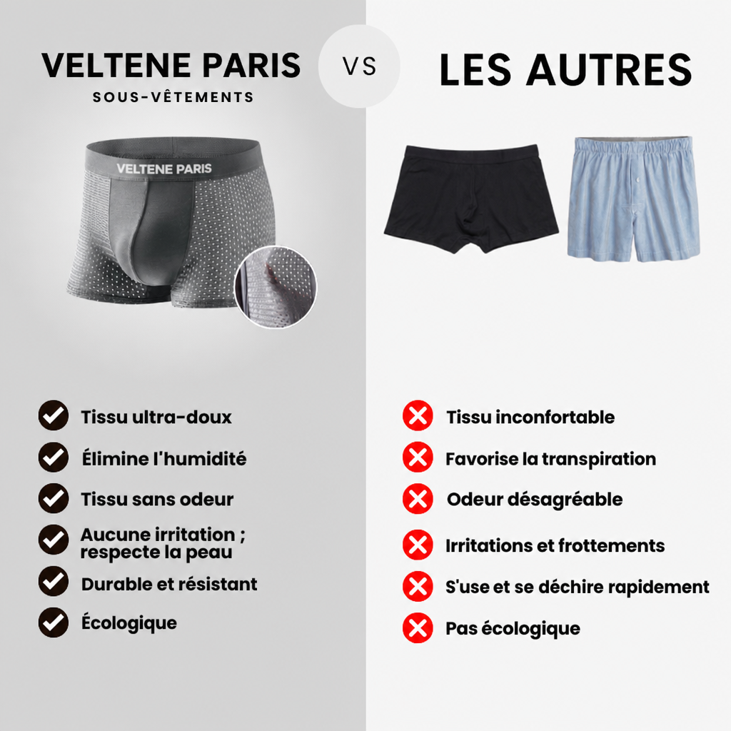 BOXERSHORTS EN FIBRE DE BAMBOU VELTENE PARIS – UN CONFORT RÉINVENTÉ TOUTE LA JOURNÉE