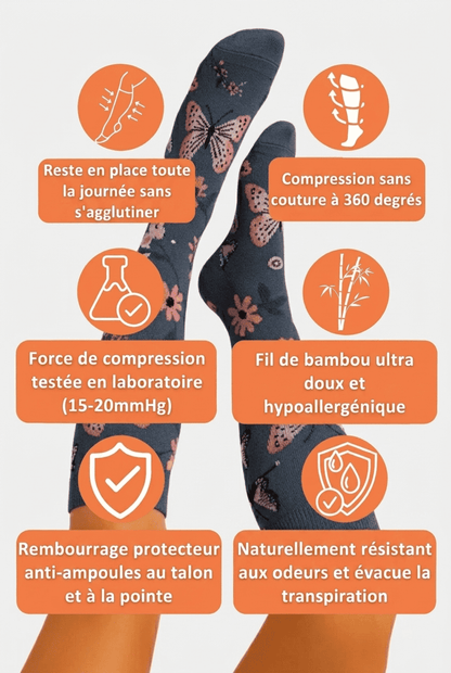 Chaussettes de compression motif