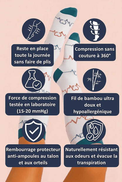 Chaussettes de compression motif