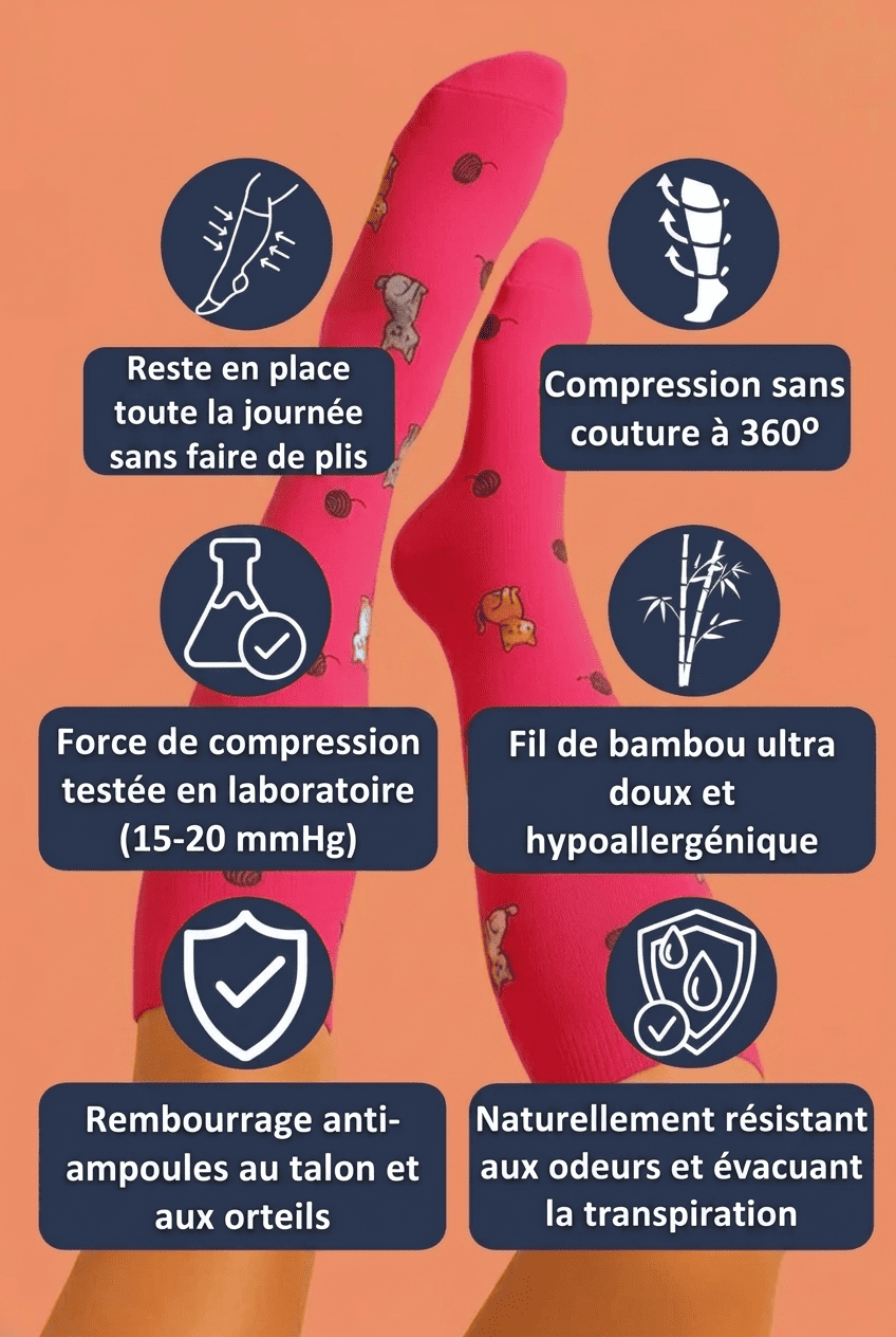 Chaussettes de compression motif
