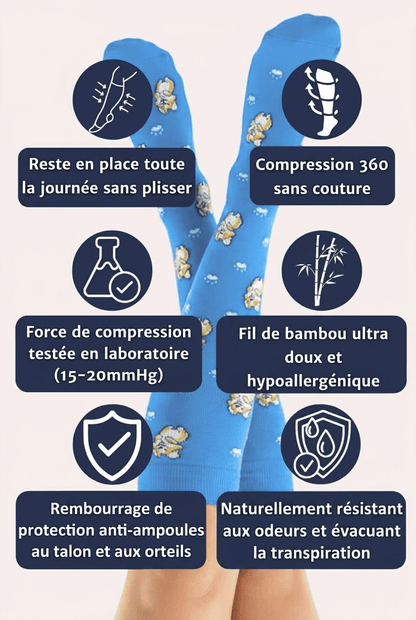 Chaussettes de compression motif