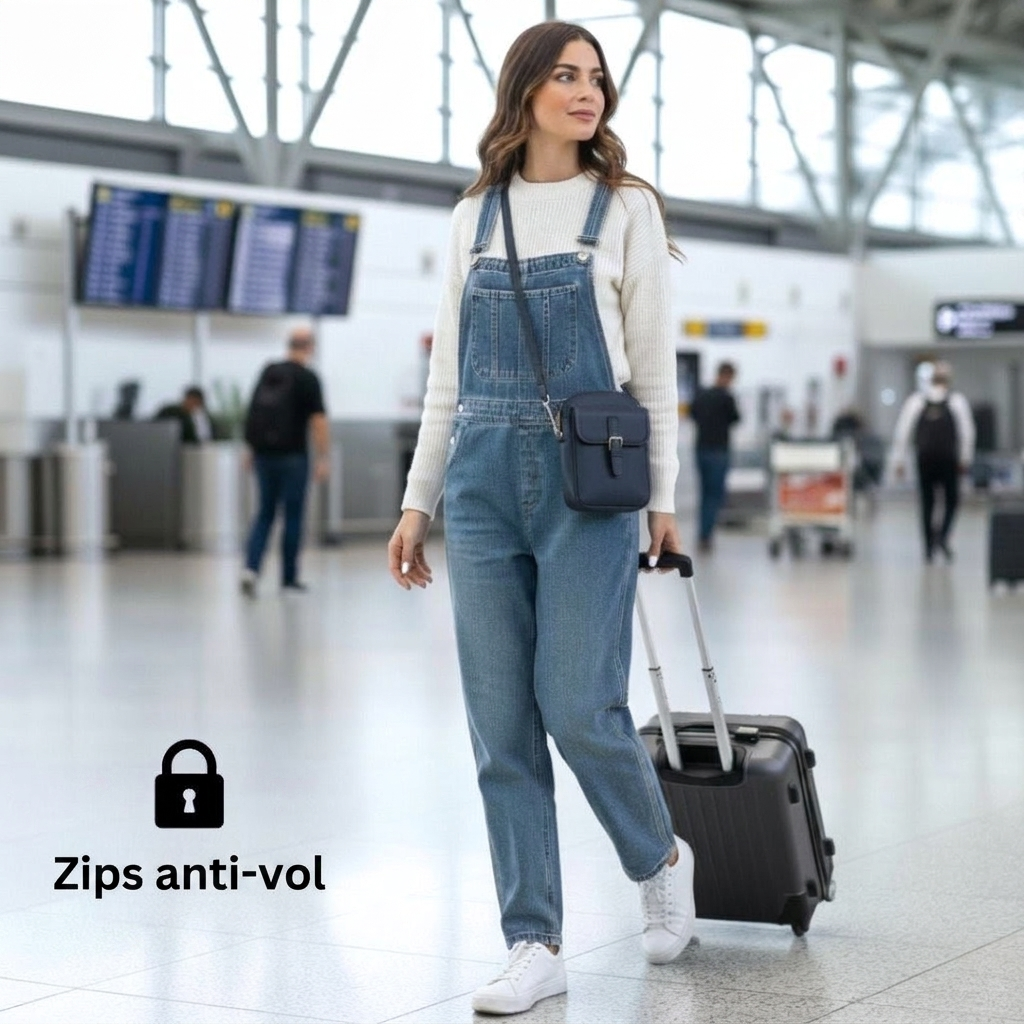 Bleu Marine — zips anti-vol