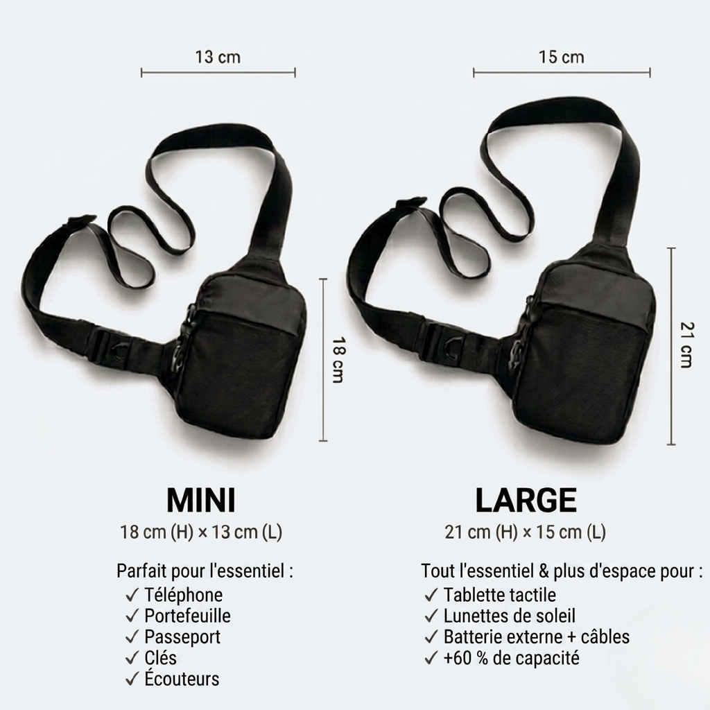 Comparatif des tailles Mini et Large