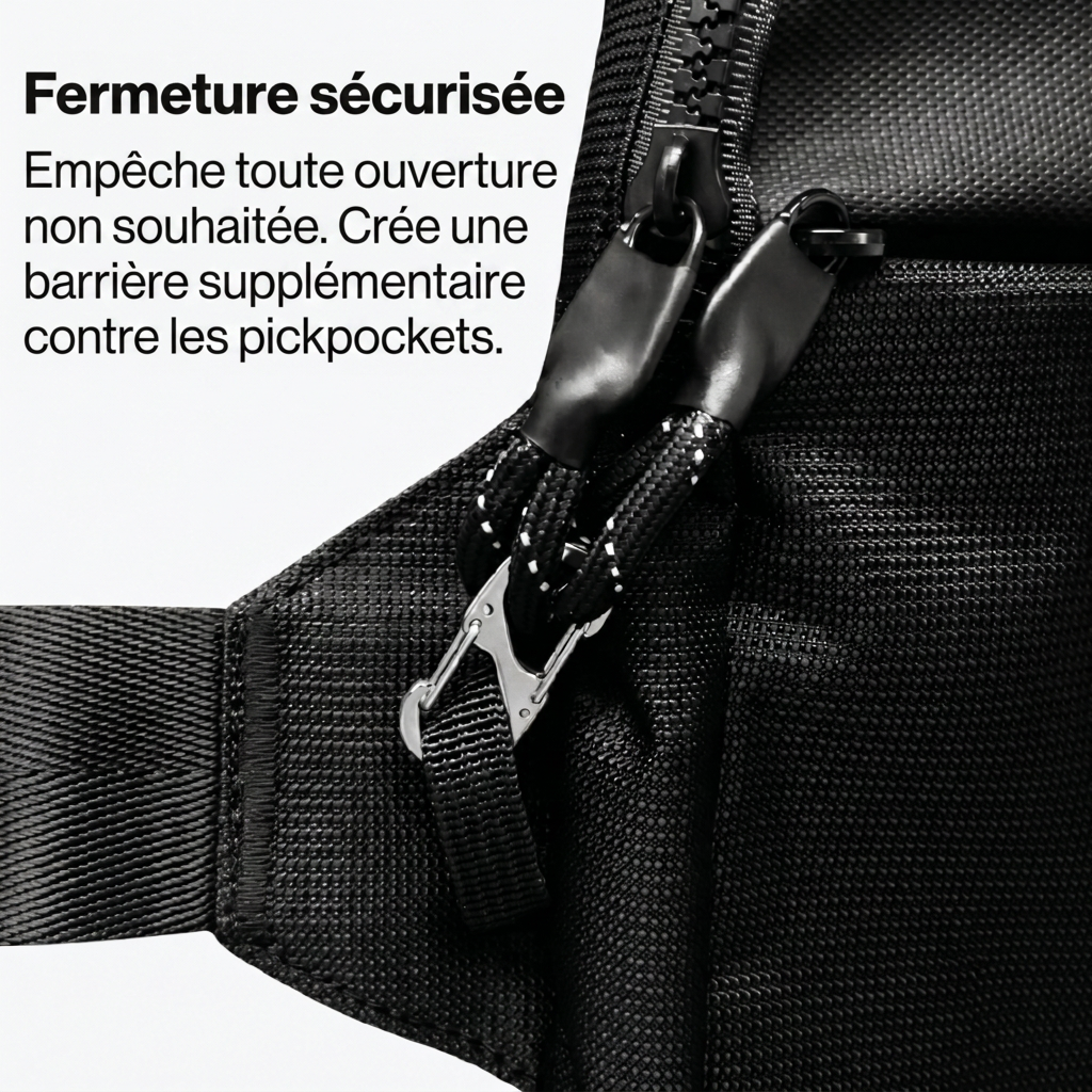 Fermeture sécurisée de la sacoche Nomad