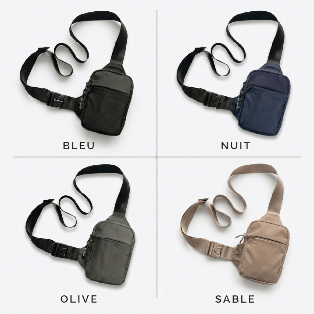 Coloris disponibles : bleu nuit, olive, sable