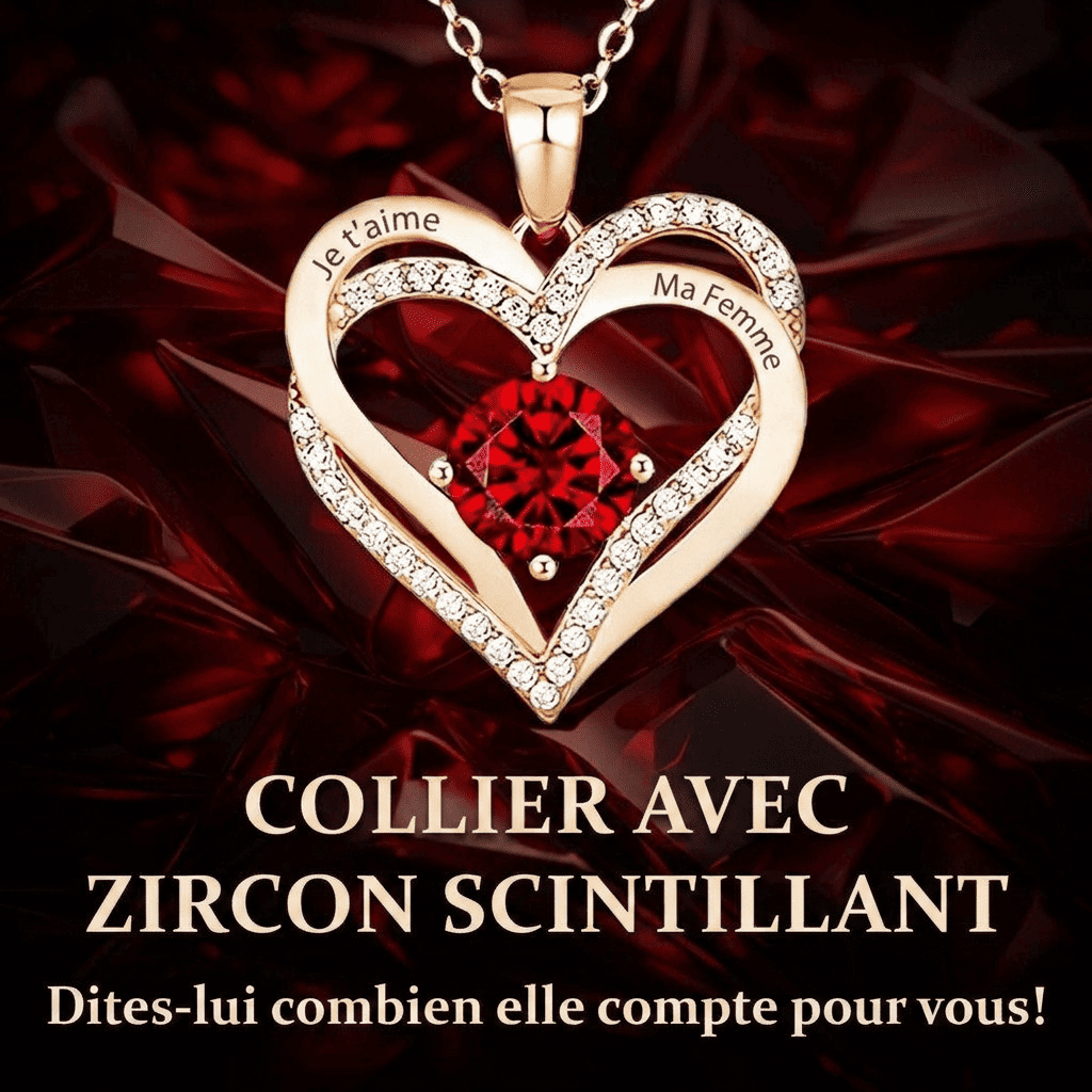 Collier avec pendentif cœur gravé
