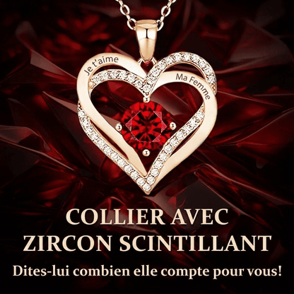 Collier avec pendentif cœur gravé