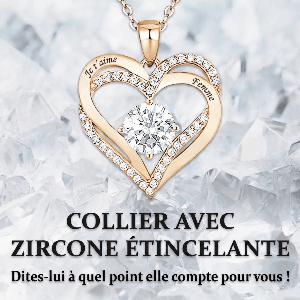 Collier avec pendentif cœur gravé