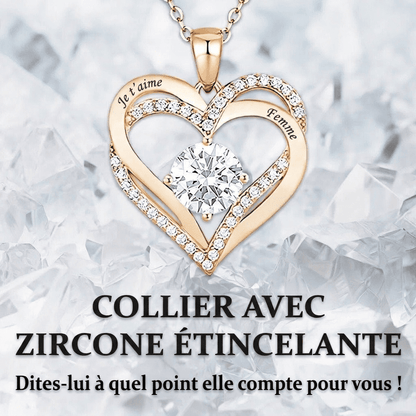Collier avec pendentif cœur gravé