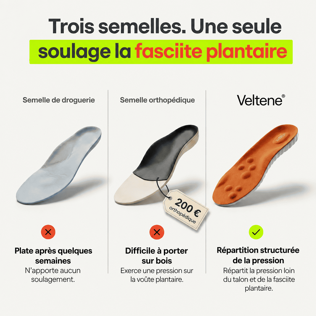 Veltene - Semelles orthopédiques pour soulager les douleurs au talon et la fasciite plantaire